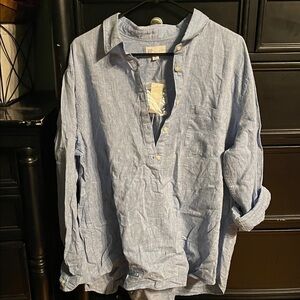 GAP Women's Sky Blue Button Tunic
